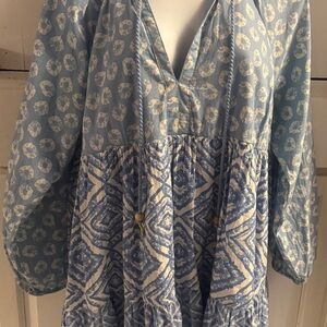 Jessica Simpson Blue and White Cotton Dress